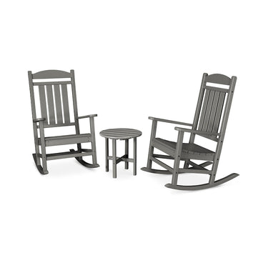 POLYWOOD Presidential 3-Piece Rocker Set - Slate Grey